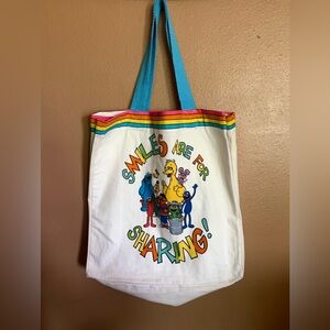 Vintage Style Sesame Street  "Smiles are for Sharing"  CanvasTote Bag